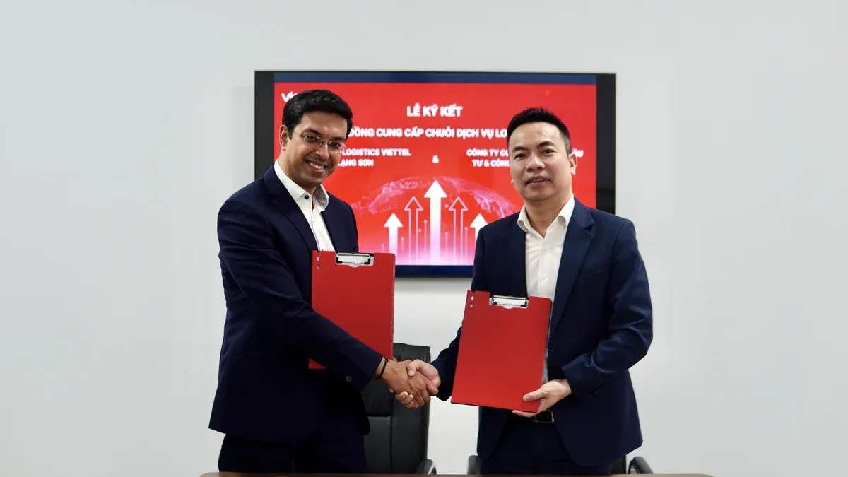 Aerial view of a logistics and shipping facility